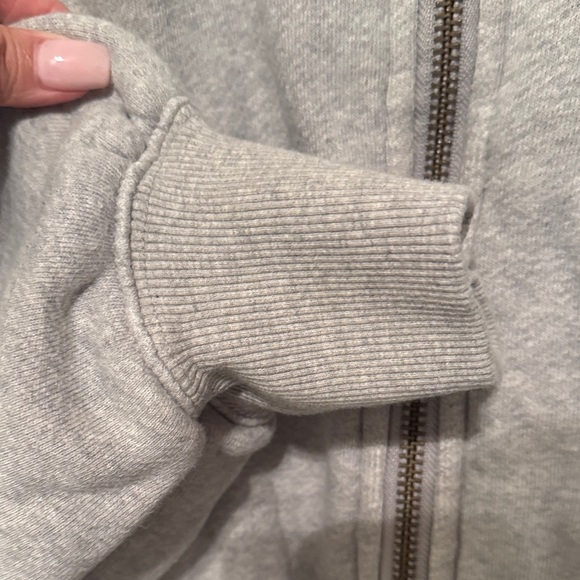 Free People Gray CeCe Oversized Zip Sweatshirt M EUC - Picture 4 of 9